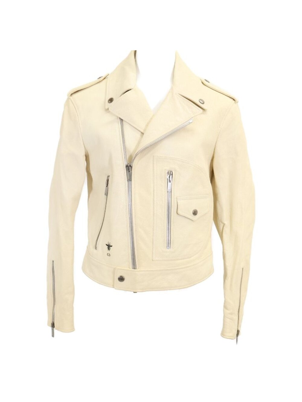 Dior Swords Bee Goat Leather Double Rider's Jacket